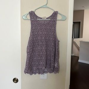 URBAN OUTFITTERS CROCHET/KNIT PURPLE MUSCLE TANK SHAPE